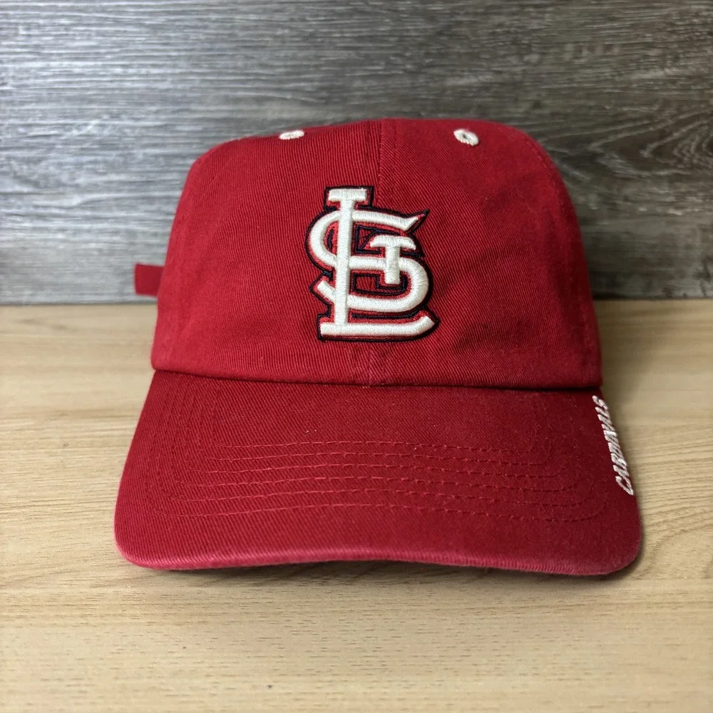 St. Louis Cardinals Hat Cap Strap Back Red White MLB Baseball Mens Fan Favorite